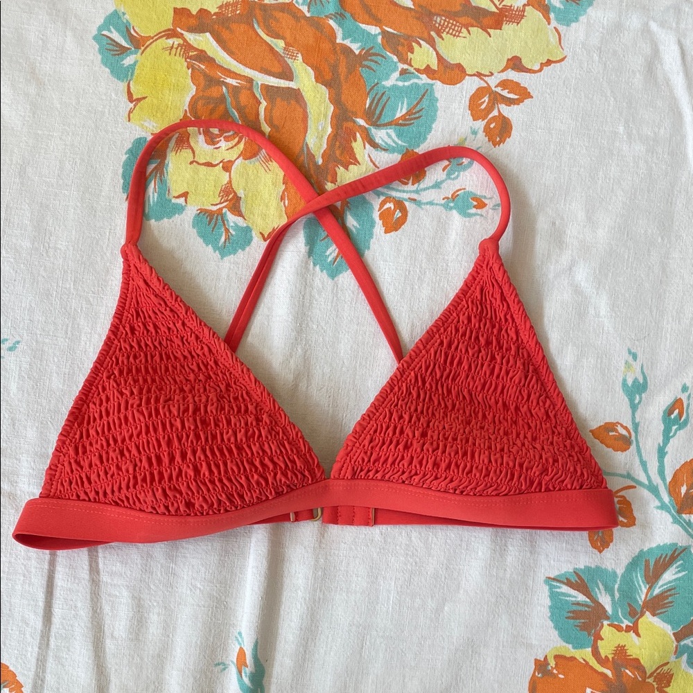 Orange Textured Triangle Swim Top by Carve Designs